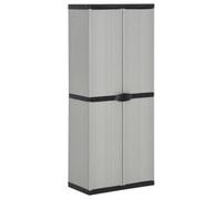Vidaxl Garden Storage Cabinet With 3 Shelves Grey&black 68X40X168 Cm