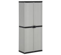 Vidaxl Garden Storage Cabinet With 3 Shelves Grey&black 68X40X168 Cm