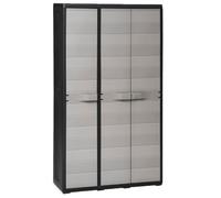 vidaXL Garden Storage Cabinet with 4 Shelves Black and Grey Tool Organiser