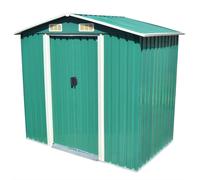 vidaXL Garden Storage Shed Green Metal 204x132x186 cm