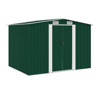 vidaXL Garden Storage Shed Green Metal 257x205x178cm Tool Organiser Cabin Room v