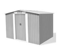 vidaXL Metal Garden Storage Shed 257X205X178cm - Grey, Grey
