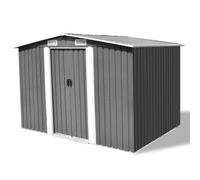 Vidaxl Garden Storage Shed Grey Metal 257X205X178 Cm