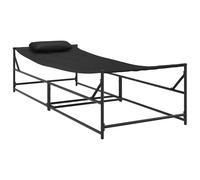 Sunbed Anthracite Textilene and Steel 200 x 74 x 73 cm Outdoor Lounger Recliner