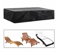 vidaXL Garden Sunlounger Cover 8 Eyelets 218x77x55 cm, Black