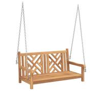 vidaXL Garden Swing Bench 114 x 60 x 64 cm Solid Teak Wood, Outdoor Garden Swing, Ergonomic Bench, Stylish Terrace Seating, Rustic Wood Furniture for Relaxing in the Backyard