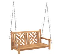 vidaXL Garden Swing Bench 114 x 60 x 64 cm Solid Teak Wood, Stylish Garden Swing