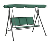 vidaXL Garden Swing Bench Green 170 cm Textilene and Steel 3-Seater Bench
