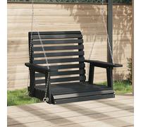 vidaXL Garden Swing Chair with Metal Chains Black Solid Wood Fir