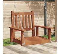vidaXL Garden Swing Chair with Metal Chains Brown Solid Wood Fir