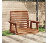 Garden Swing Chair with Metal Chains Patio Hanging Chair Solid Wood Fir vidaXL