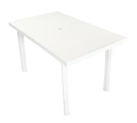 vidaXL Garden Table 126x76x72 cm Plastic White Outdoor Camping Table Furniture