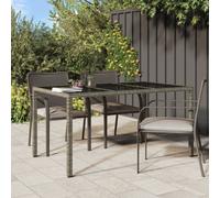 Vidaxl Garden Table 150X90X75 Cm Tempered Glass And Poly Rattan Grey