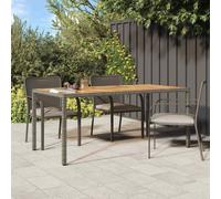 vidaXL Garden Table 190x90x75 cm Poly Rattan and Acacia Wood Grey UK