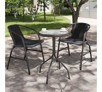 vidaXL Garden Table Ø50x71 cm Steel Anthracite Outdoor Patio Dining Table