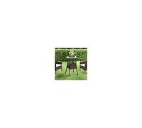 vidaXL Garden Table Ø60 cm Tempered Glass and Poly Rattan Brown Patio Table