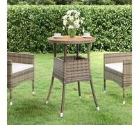 Vidaxl Garden Table 60X75 Cm Acacia Wood And Poly Rattan Grey