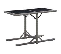 Vidaxl Garden Table Anthracite 110X53X72 Cm Glass And Poly Rattan Outdoor Tables