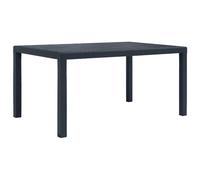 vidaXL Garden Table Anthracite 150x90x72cm Plastic Rattan Look Patio Furniture