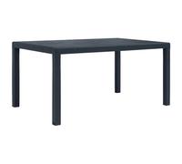 vidaXL Garden Table Anthracite 150x90x72cm Plastic Rattan Look Patio Furniture