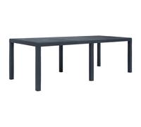 vidaXL Garden Table Anthracite 220x90x72 cm Plastic Rattan Look