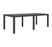 vidaXL Garden Table Anthracite 220x90x72 cm Plastic Rattan Look UK HOT