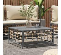 vidaXL Garden Table Outdoor Dining Table Coffee Table Anthracite Poly Rattan