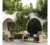 vidaXL Garden Table Beige 109x107x74 cm Poly Rattan&Solid Wood Acacia UK HOT