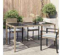 VidaXL Garden Table Beige 150 X 90 X 75 Cm Poly Rattan
