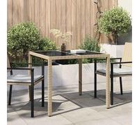 VidaXL Garden Table Beige 90 X 90 X 75 Cm Poly Rattan