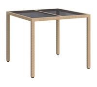 Garden Table Tempered Glass&Poly Rattan Table 150/90 cm Multi Colours vidaXL