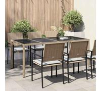 VidaXL Garden Table Beige Poly Rattan