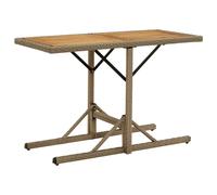 vidaXL Solid Wood Acacia Garden Table Beige Poly Rattan Wooden Bistro Table