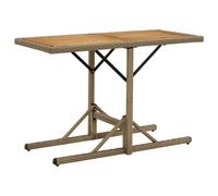 vidaXL Garden Table Beige Solid Wood Acacia and Poly Rattan UK HOT