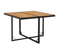 Vidaxl Garden Table Black 109X107X74 Cm Poly Rattan&solid Wood Acacia