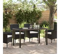 vidaXL Garden Table Black 140 x 80 x 73 cm Solid Teak wood