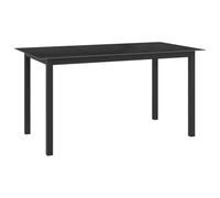 vidaXL Garden Table Black 150x90x74 cm Aluminium and Glass 01 UK HOT