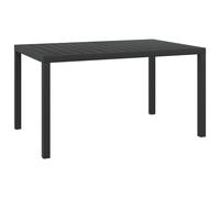 vidaXL Garden Table Black 150x90x74 cm Aluminium and WPC