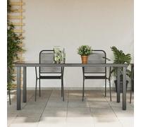 Garden Dining Table Glass Aluminium Black Outdoor Patio Multi Sizes vidaXL