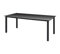 vidaXL Garden Table Black 190x90x74 cm Aluminium and Glass UK HOT
