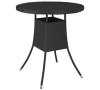 vidaXL Garden Table Black 70x70x73 cm Poly Rattan