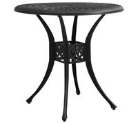 vidaXL Garden Table Black Cast Aluminium Outdoor Dining Dinner Coffee Desk