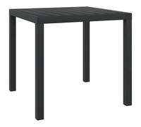 Vidaxl Garden Table Black 80X80X74 Cm Aluminium And Wpc