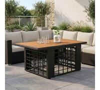 vidaXL Garden Table Black and Natural 100 x 55 x 37 cm