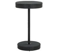 vidaXL Garden Table Black Poly Rattan Outdoor Bar Bistro Pub Counter Tea Table