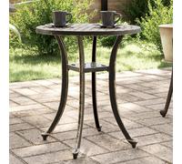 vidaXL Garden Table in Bronze - Cast Aluminium Round Side Table, Ø48x53 cm, Decorative & Stable for Outdoor/Patio/Living Area