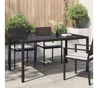 vidaXL Garden Table Brown 150 x 90 x 75 cm Poly Rattan