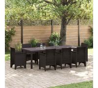 vidaXL Garden Table Brown 250 x 100 x 73 cm Poly Rattan
