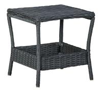vidaXL Garden Table Dark Grey Poly Rattan Patio Coffee Dining Table Furniture