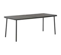 vidaXL Garden Table Dark Grey Steel Patio Deck Outdoor Backyard Dining Tables
